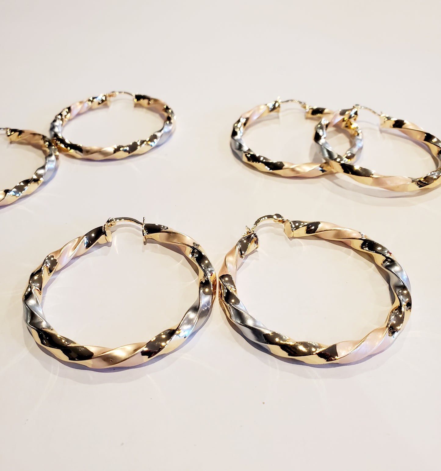 Tri- Color Twist Earrings