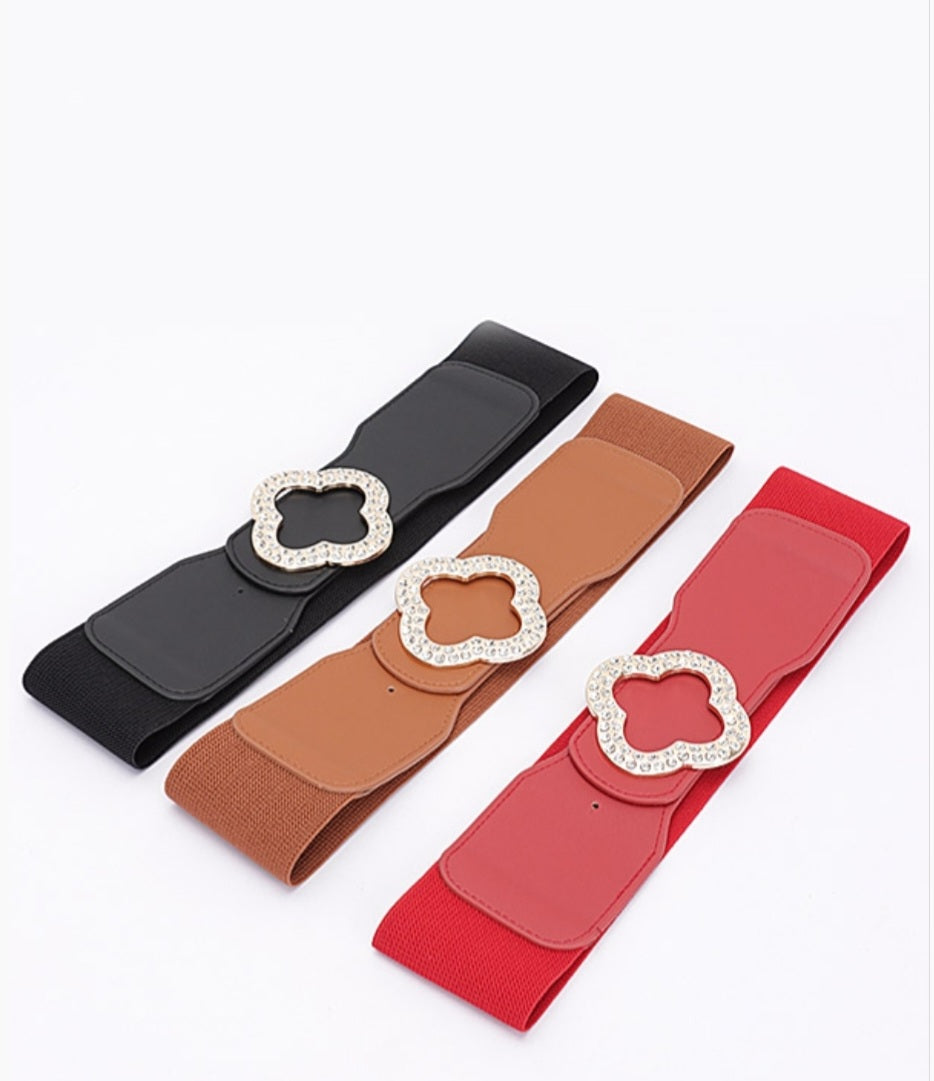 Clover Rhinestone Belt