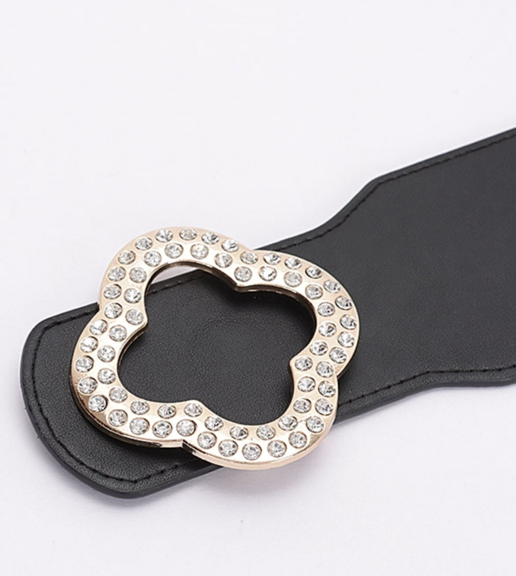 Clover Rhinestone Belt
