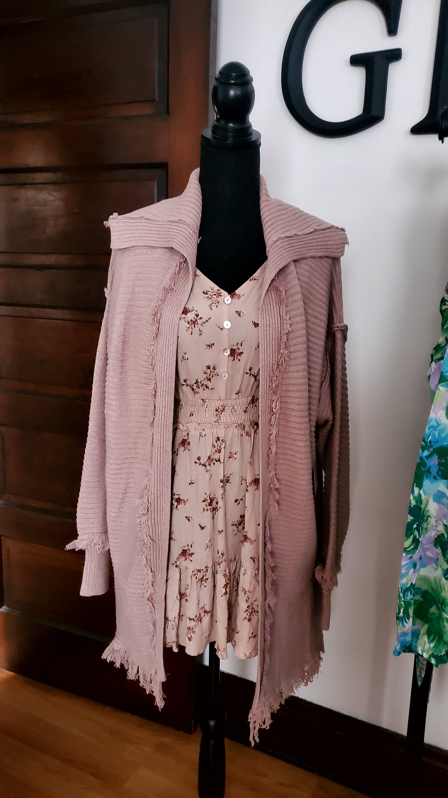 Mauve Floral LS Dress 