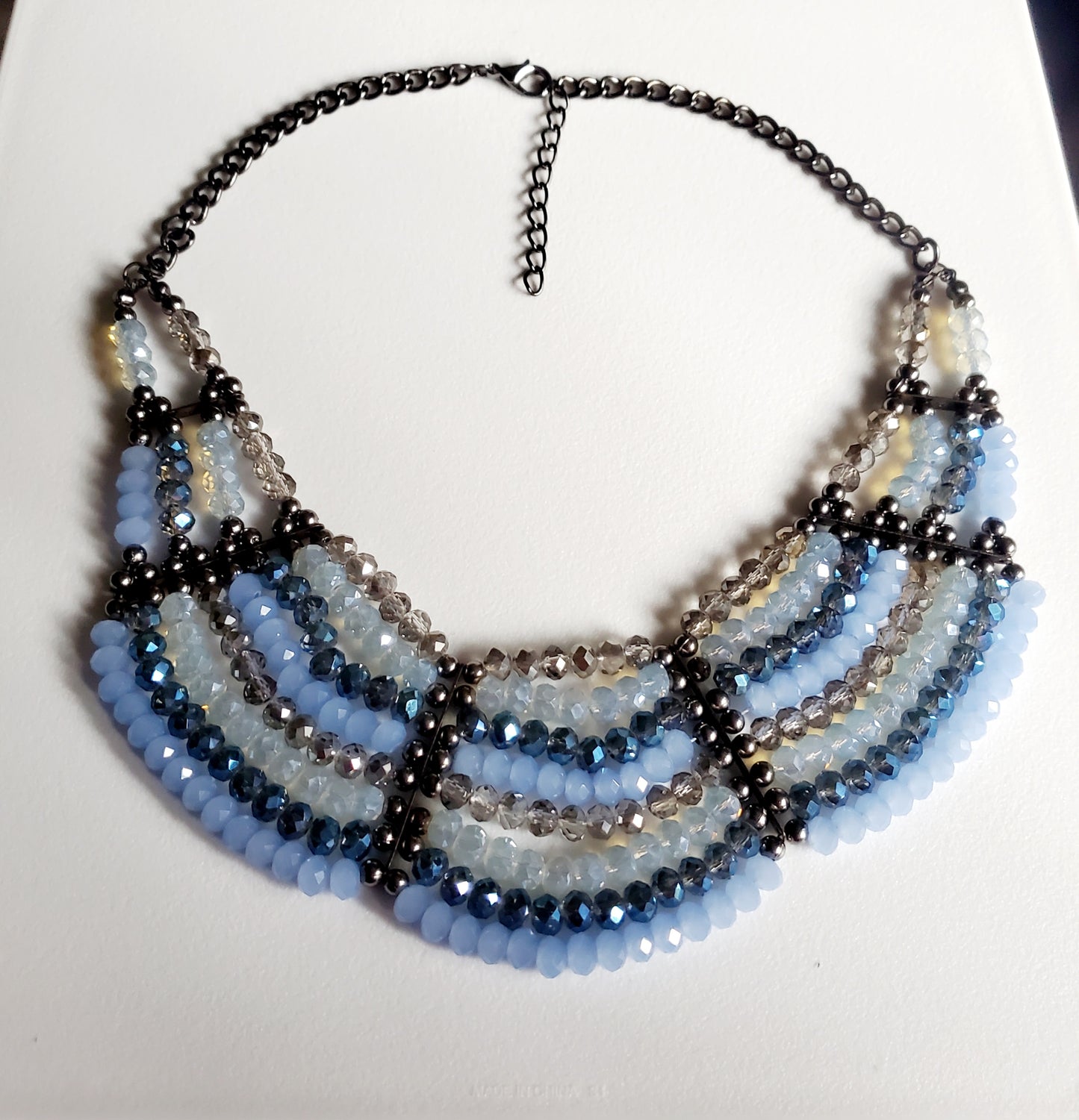 Classy Blinged out Blue Necklace