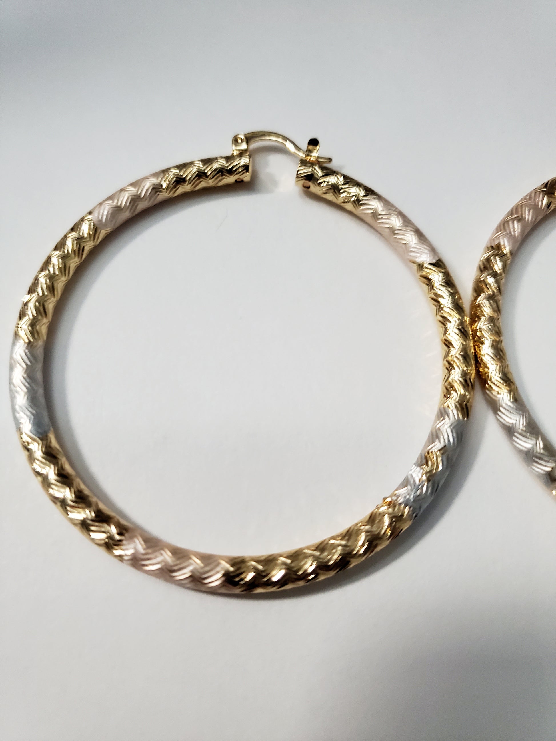 Two-Toned Gold Plated Hoops