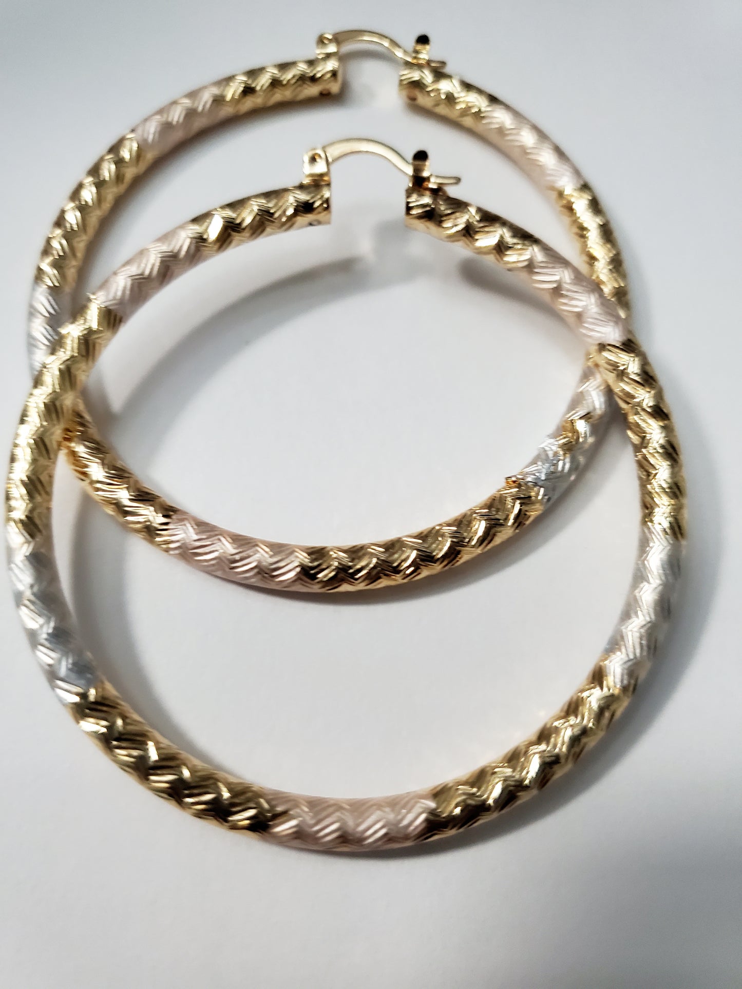 Two-Toned Gold Plated Hoops