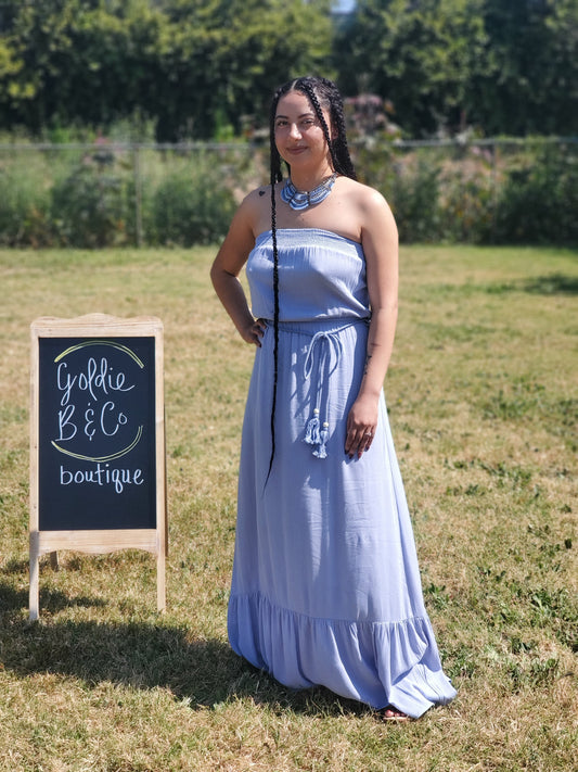 Pastel Blue Maxi Dress