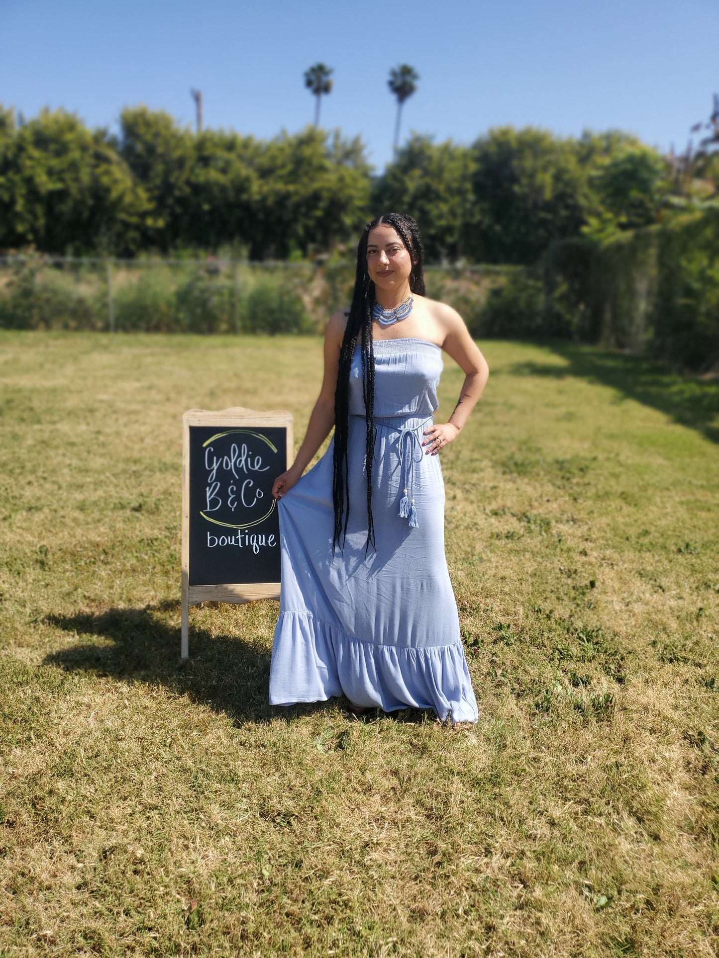 Pastel Blue Maxi Dress