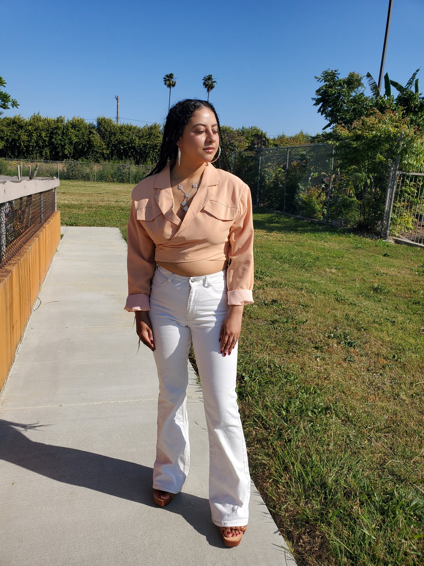 Tangerine Wrap Crop Top