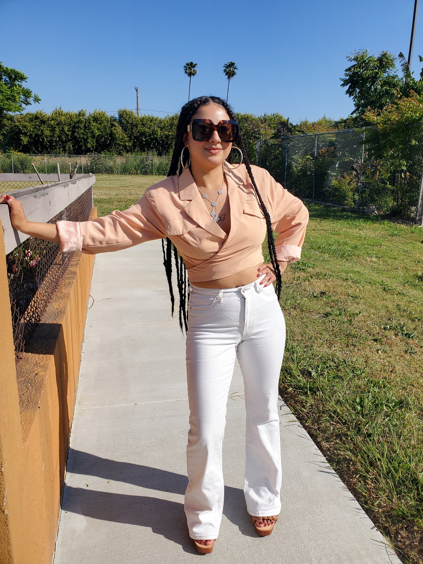 Tangerine Wrap Crop Top