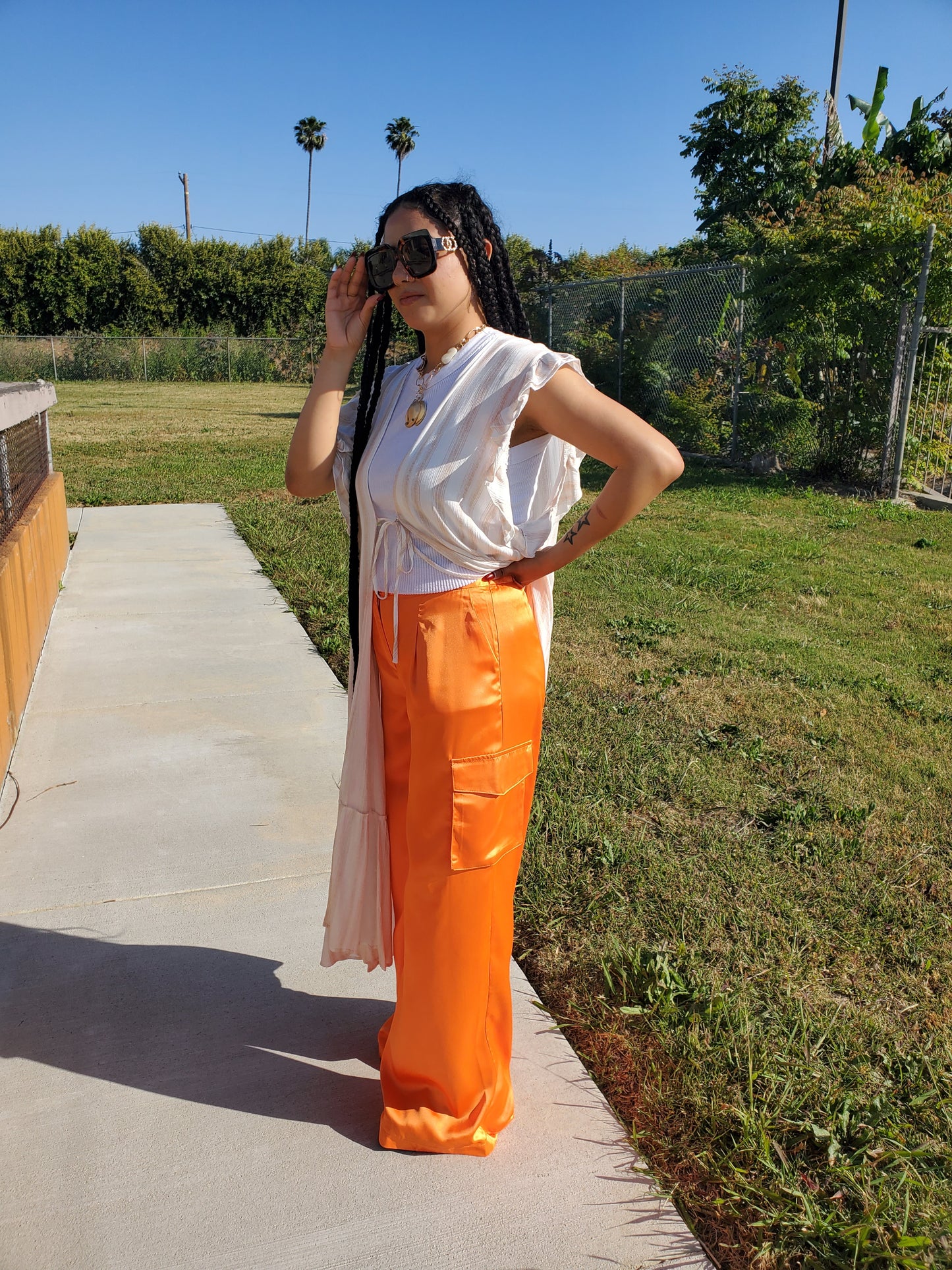 Orange Cargo Pants