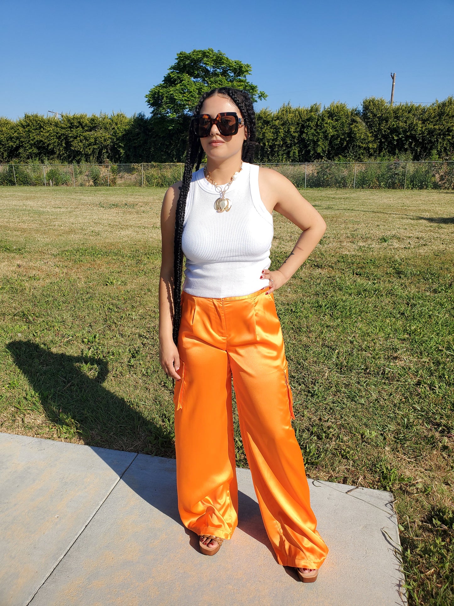 Orange Cargo Pants