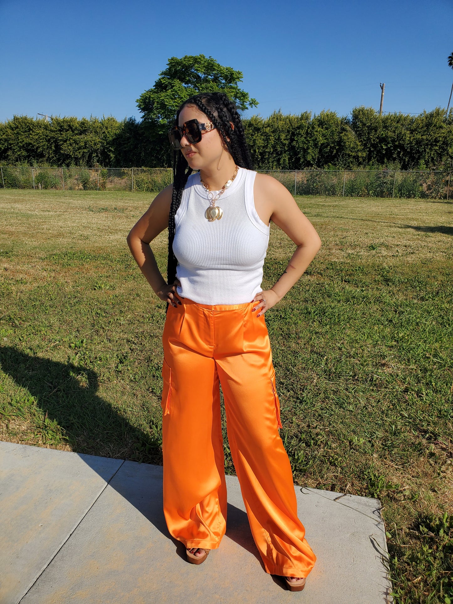 Orange Cargo Pants