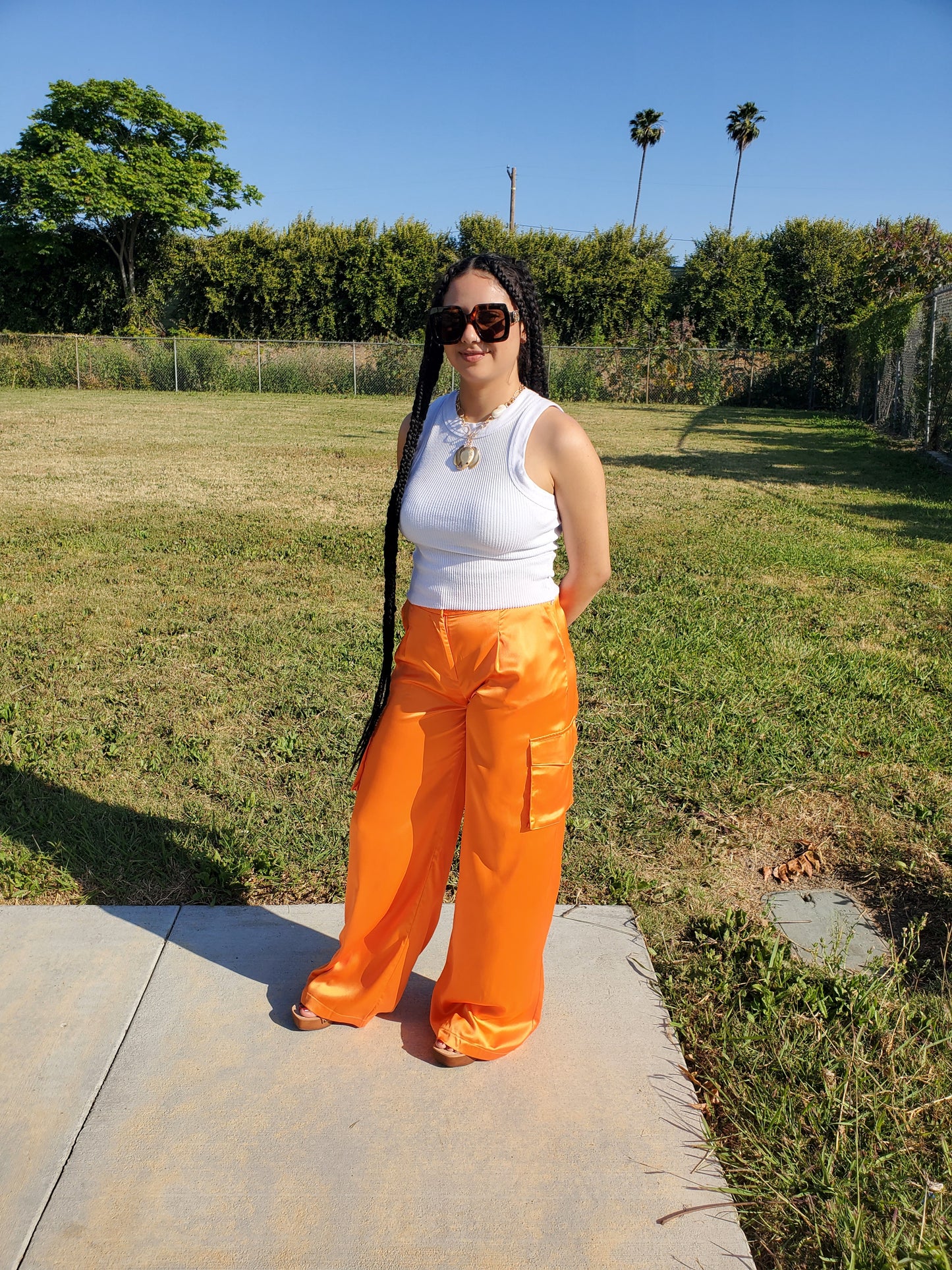 Orange Cargo Pants