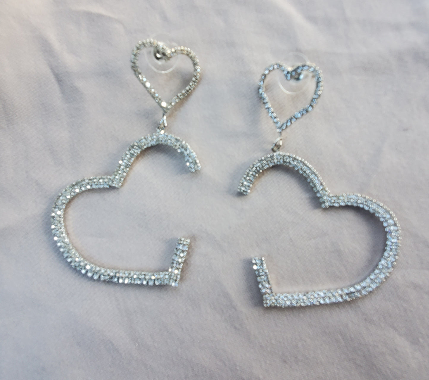 Double drop Heart Earrings