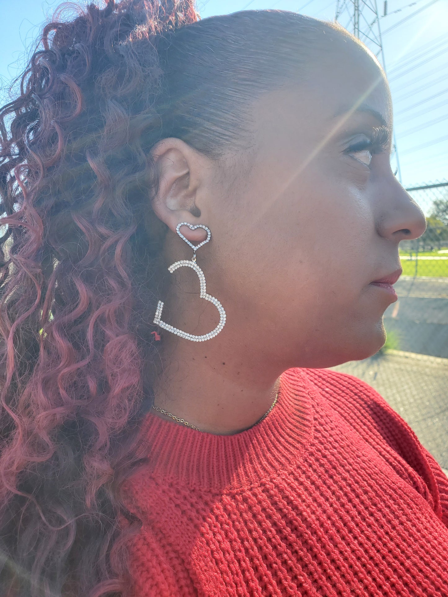 Double drop Heart Earrings