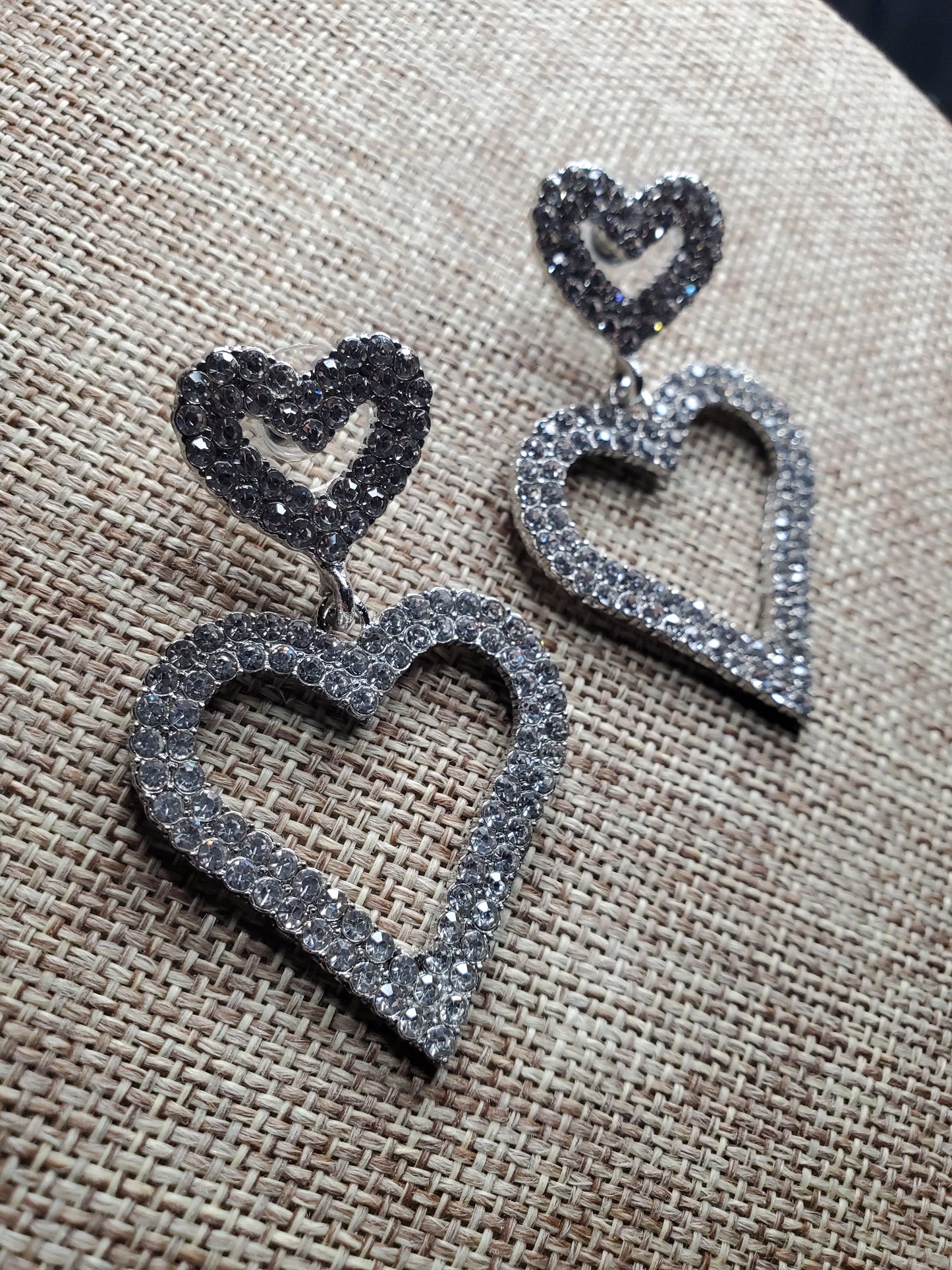 Double Heart Post Earrings