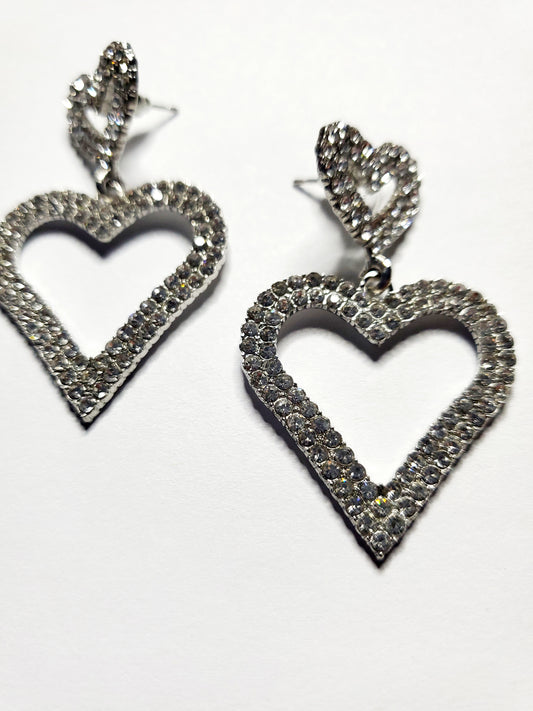 Double Heart Post Earrings