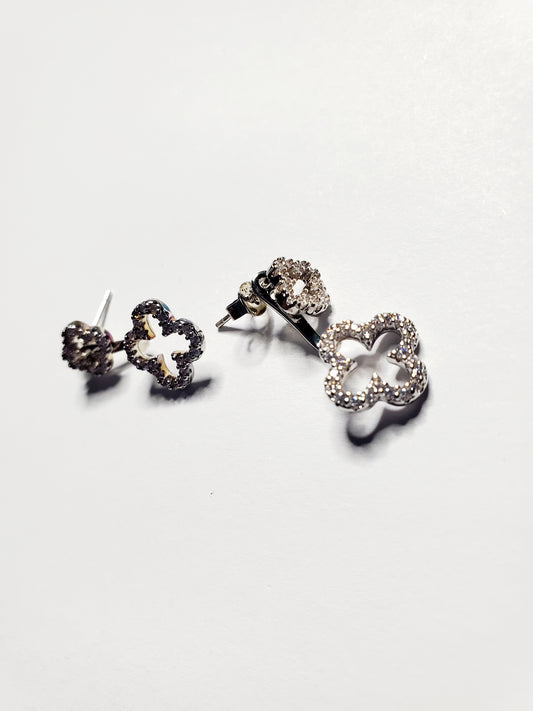 Rhinestone Clover Earrings