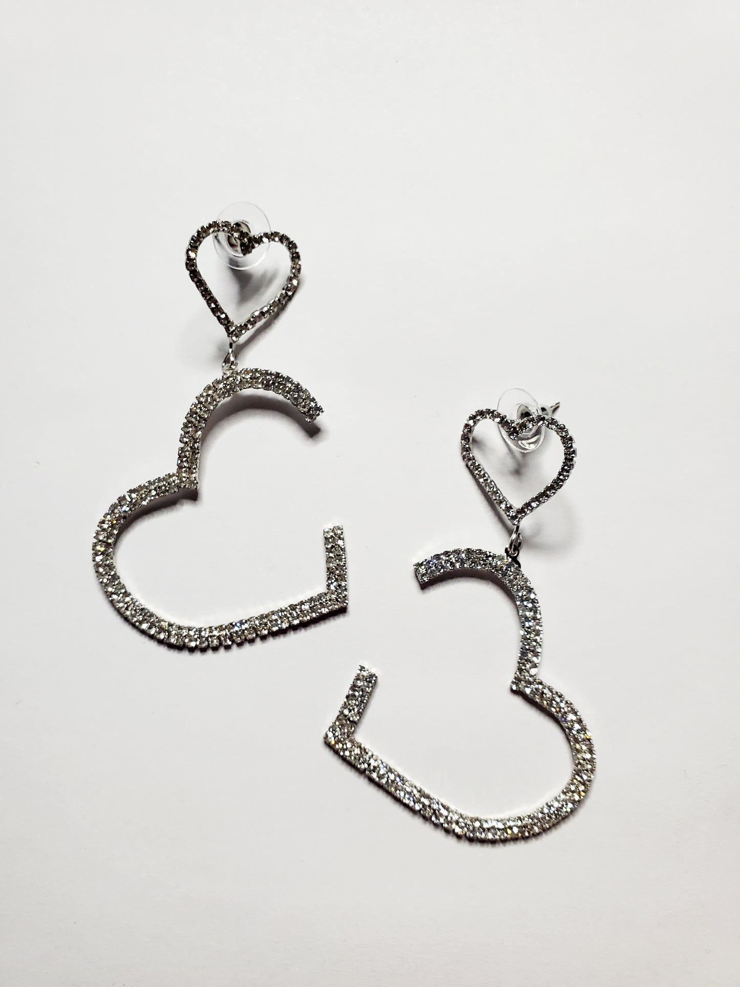 Double drop Heart Earrings