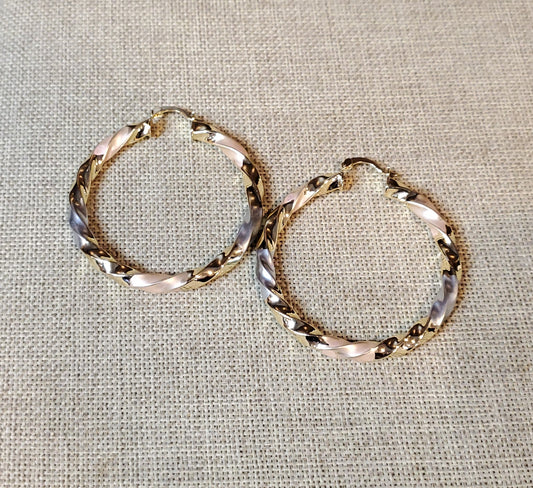 Tri-color Hoop Earrings