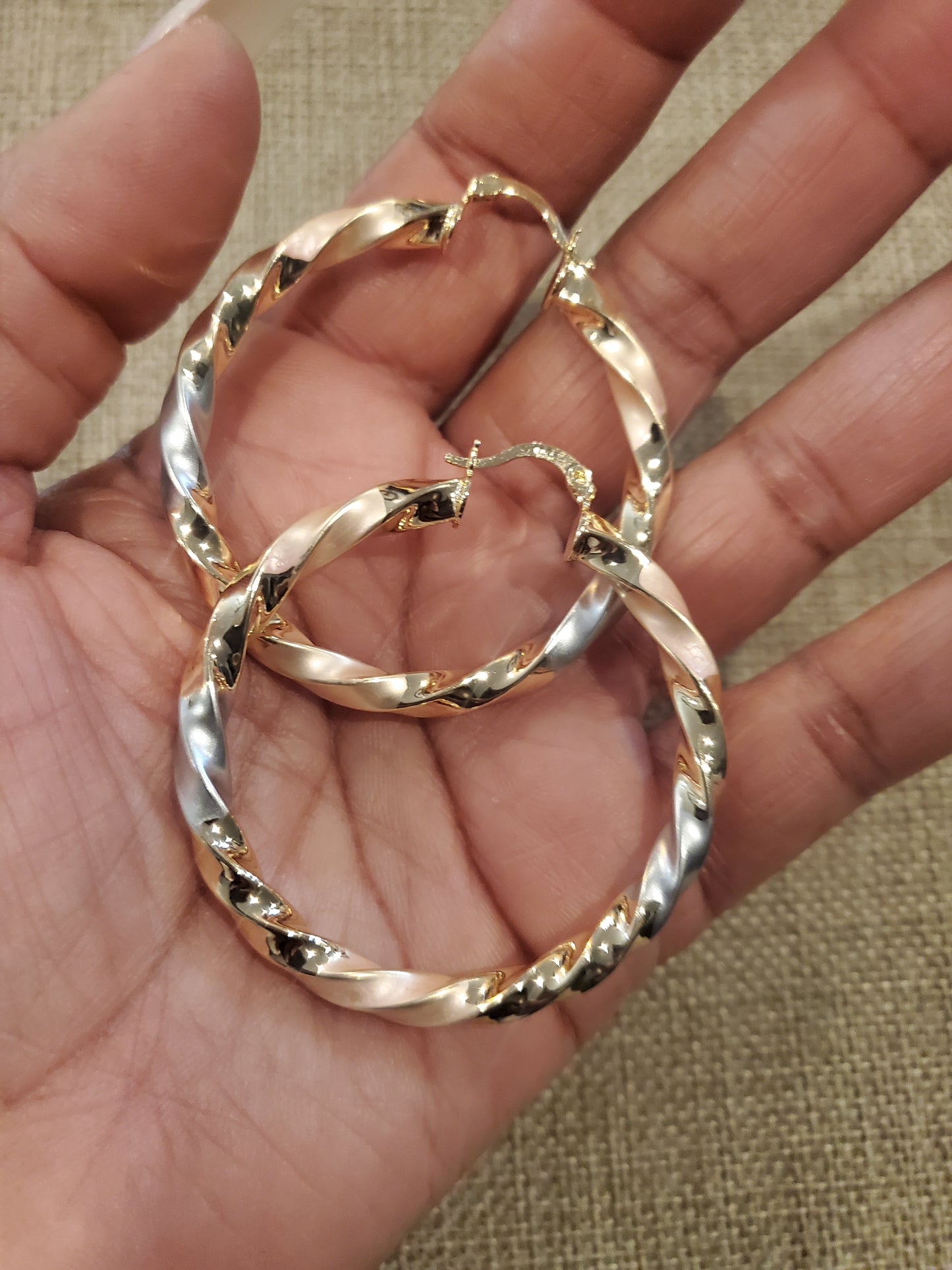 Tri-color Hoop Earrings