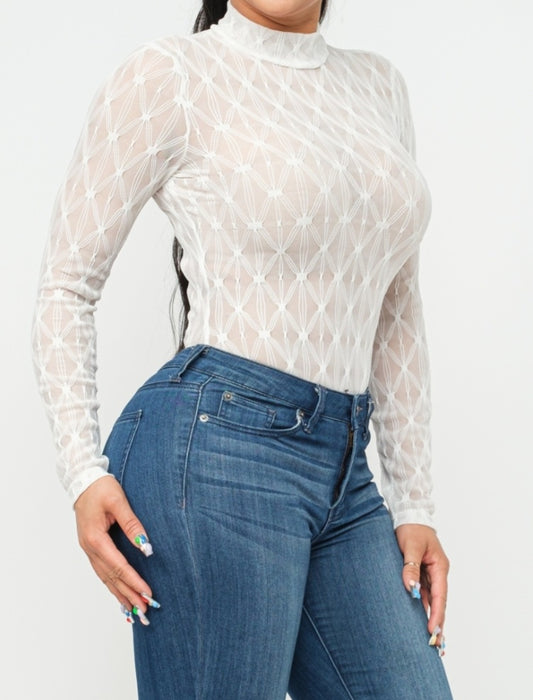 White Mesh Bodysuit