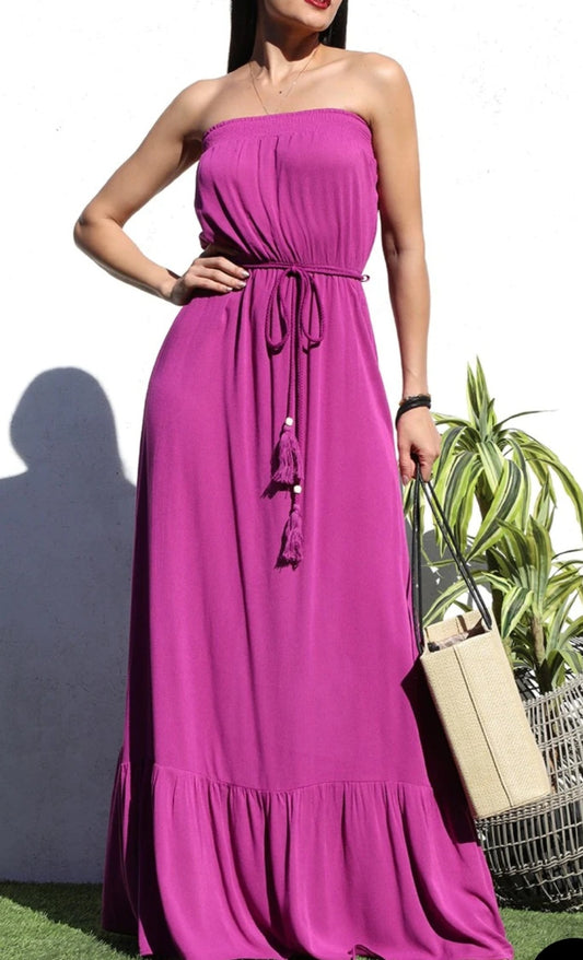 Orchid Strapless Maxi Dress 