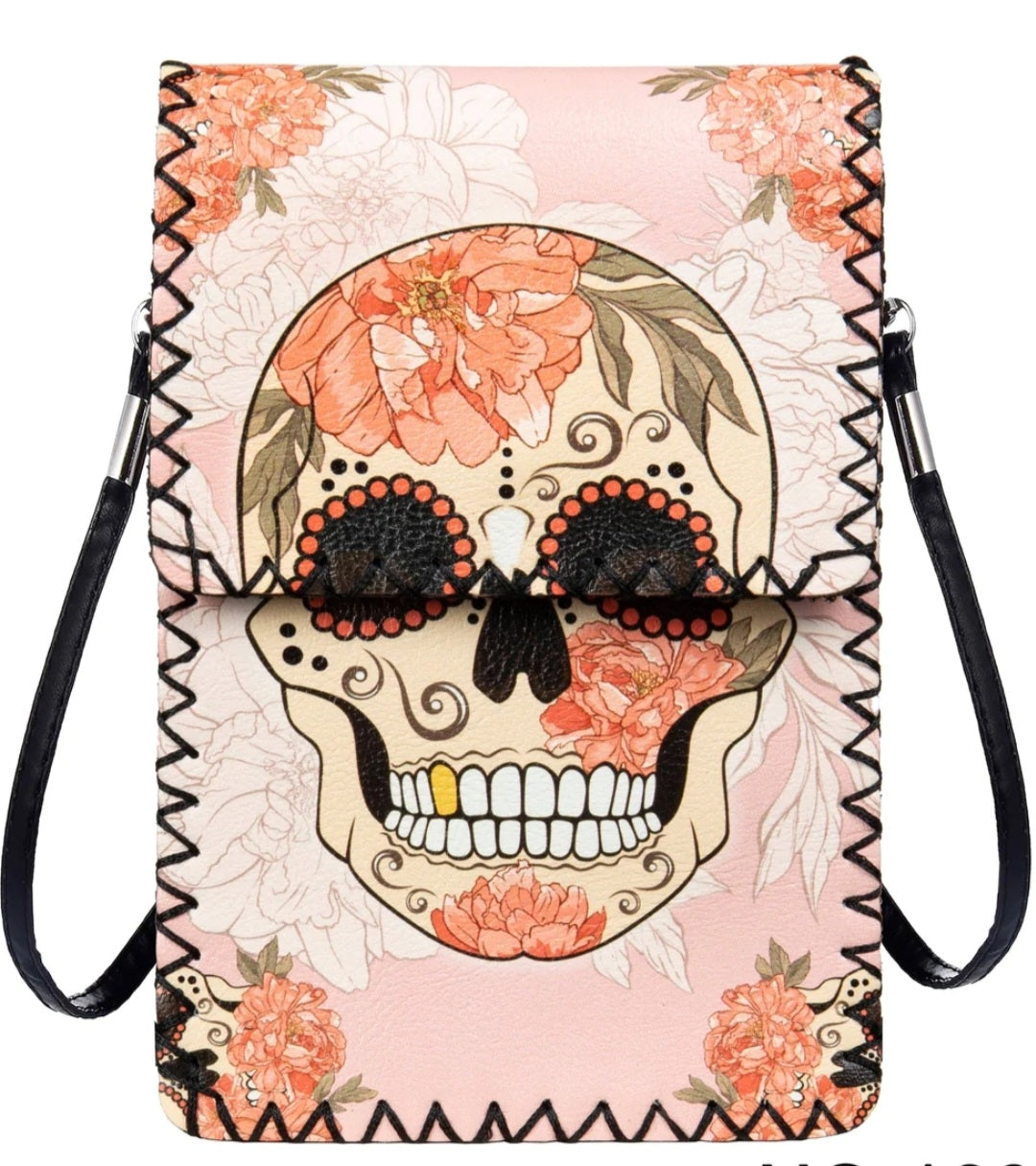 Skull & Flowers Crossbody Bag 