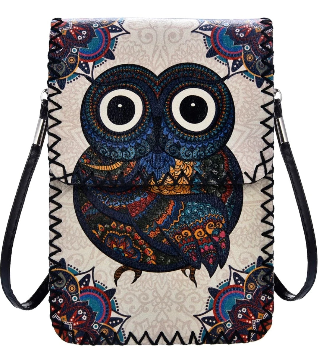 Colorful Owl Crossbody Bag 