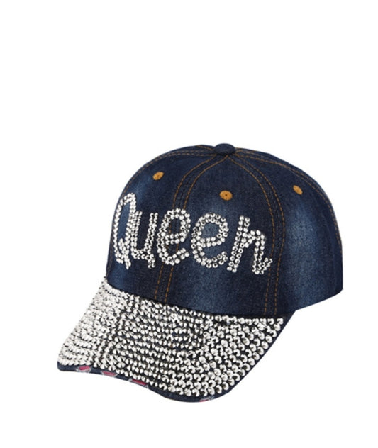 Queen Denim Baseball Cap adjustable 