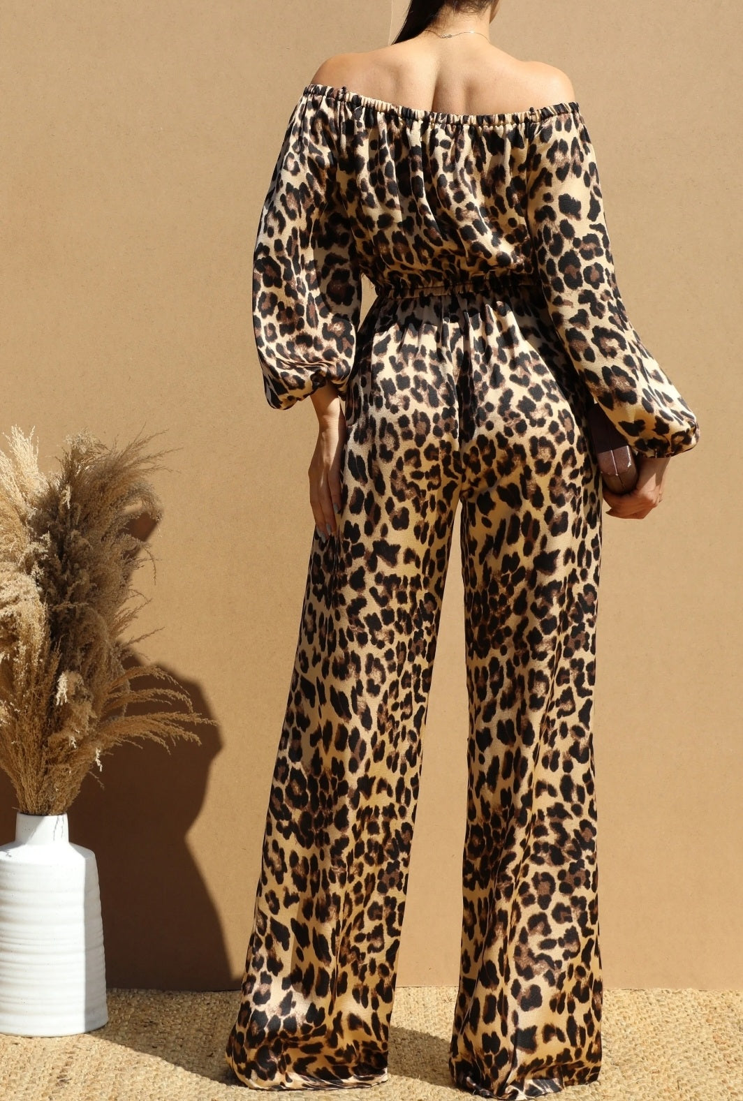 Satin Leopard Jumpsuit