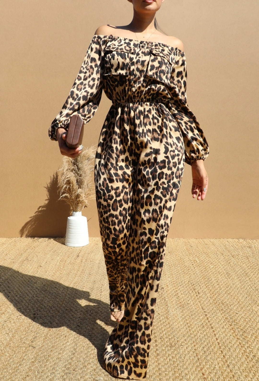 Satin Leopard Jumpsuit