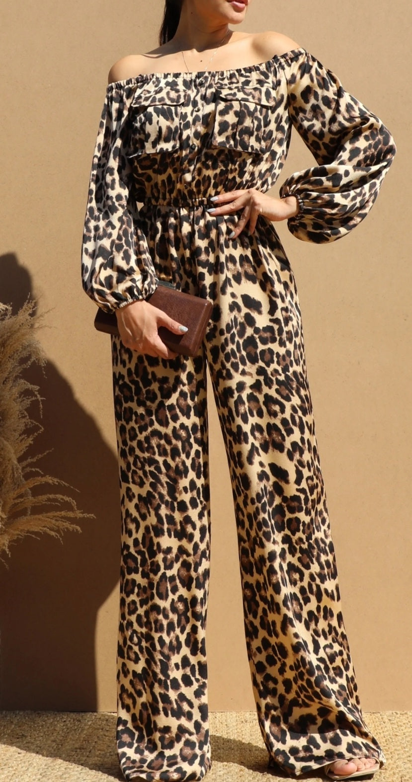 Satin Leopard Jumpsuit