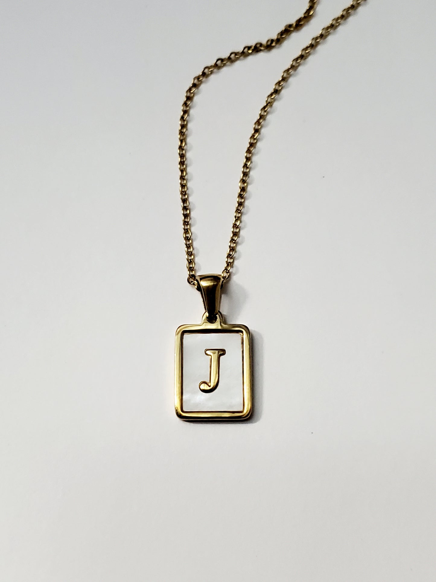 Gold Stainless steel Initial Necklace