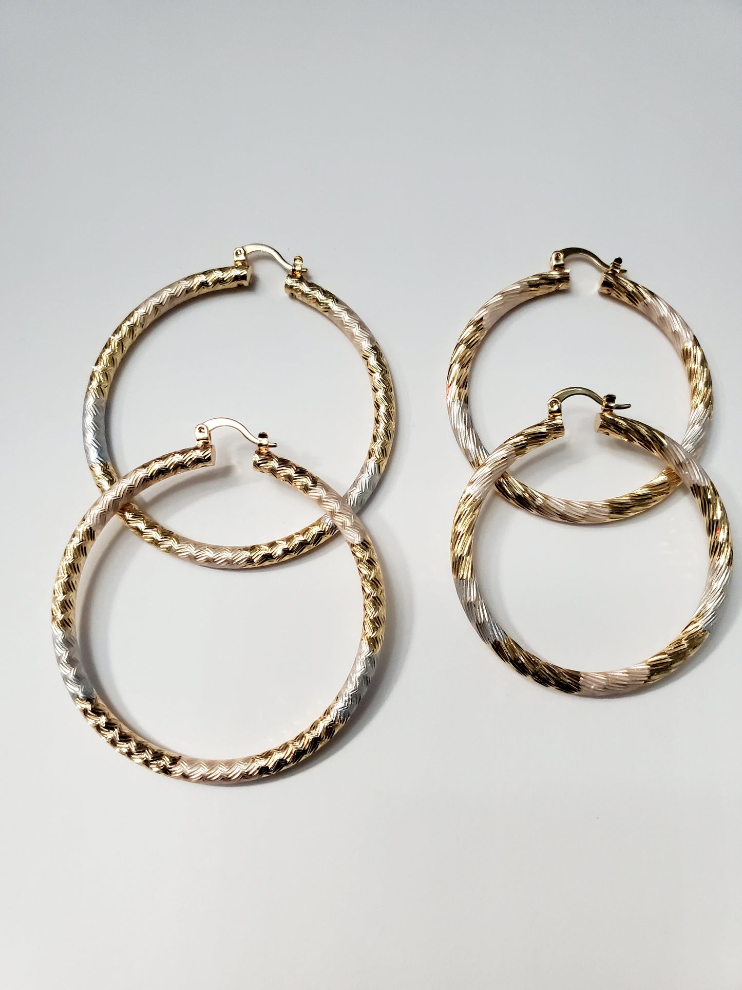 Two-Toned Gold Plated Hoops