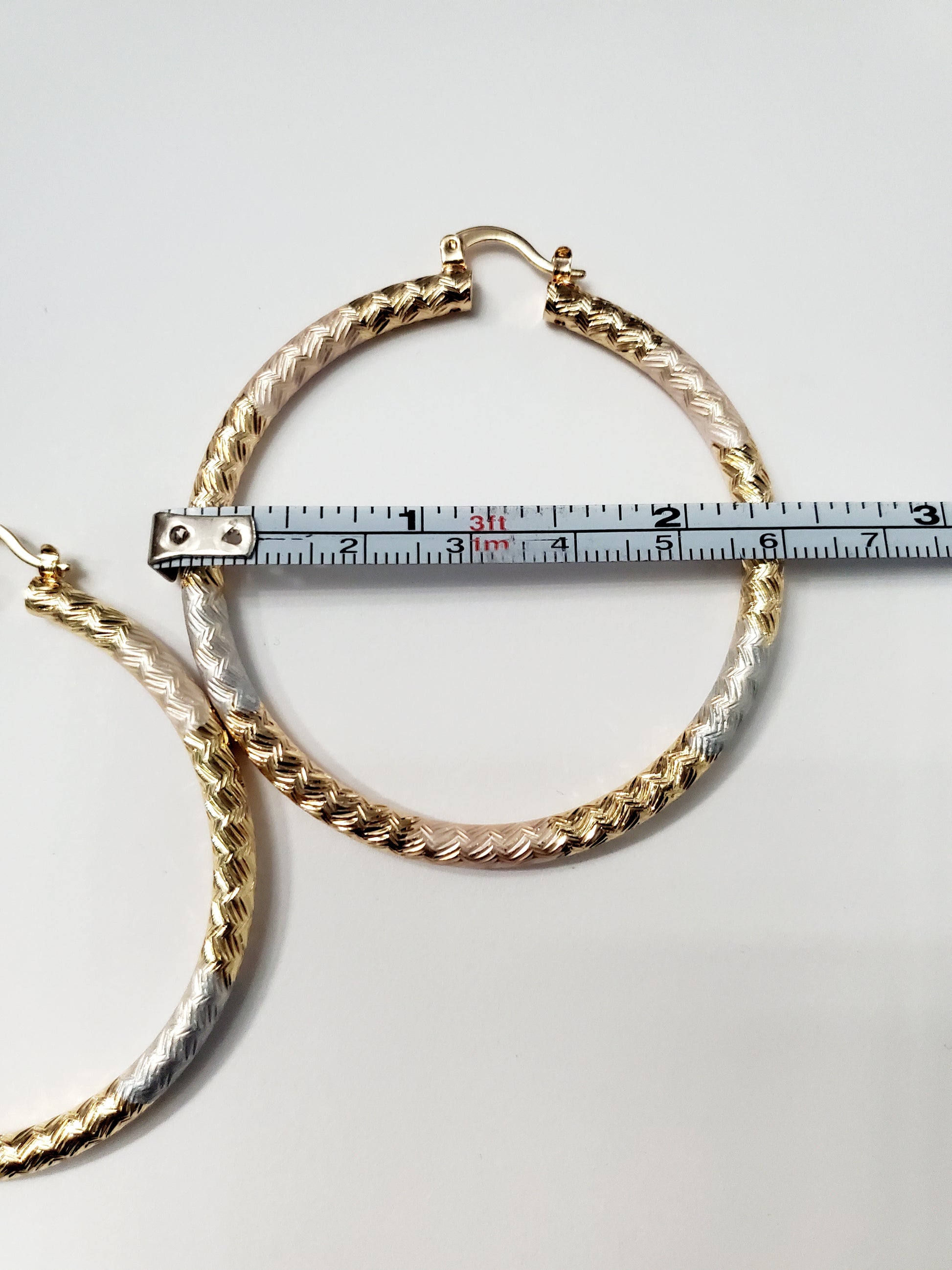 Two-Toned Gold Plated Hoops