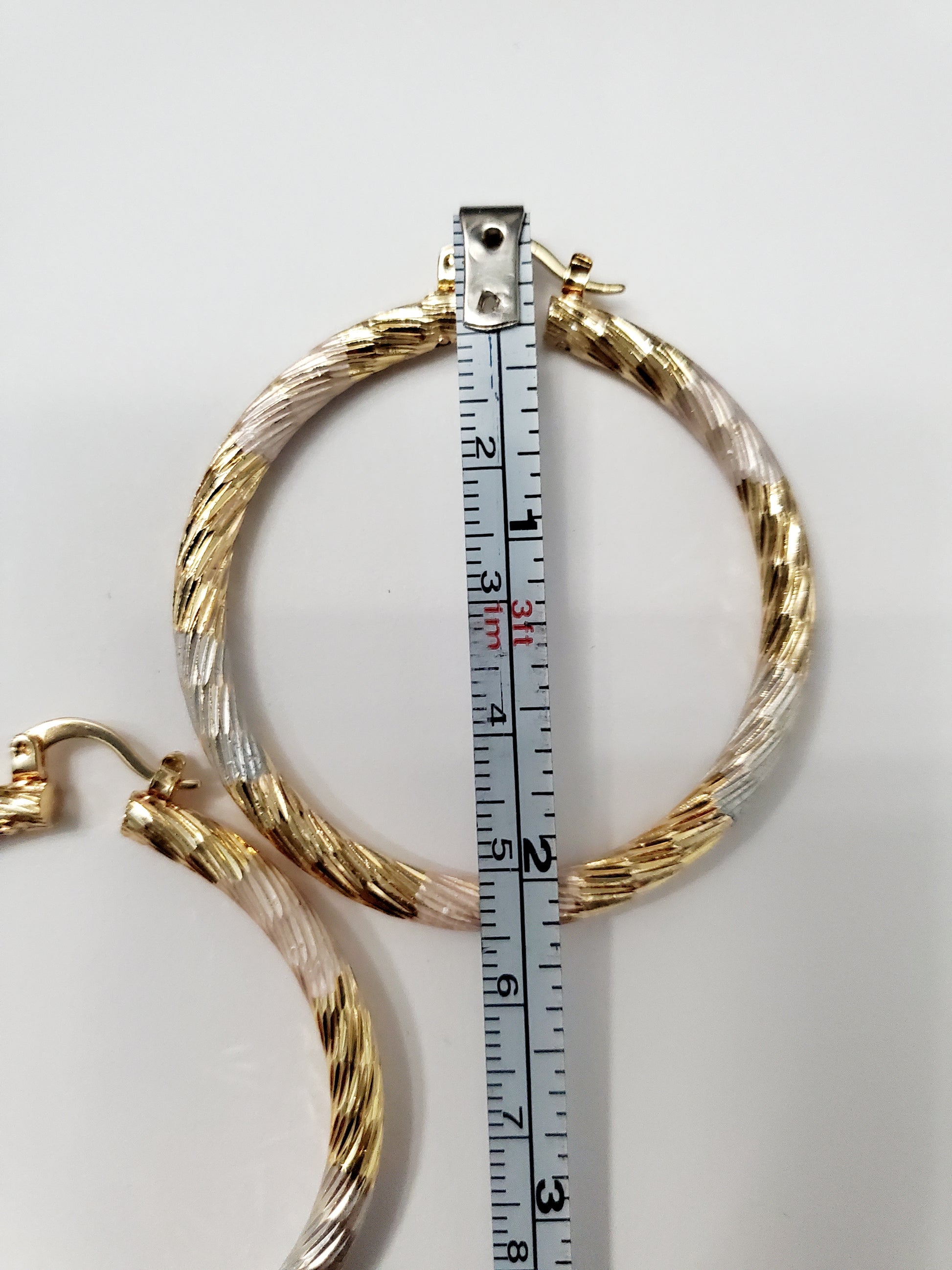 Two Toned Gold Plated Stainless steel Hoop Earrings