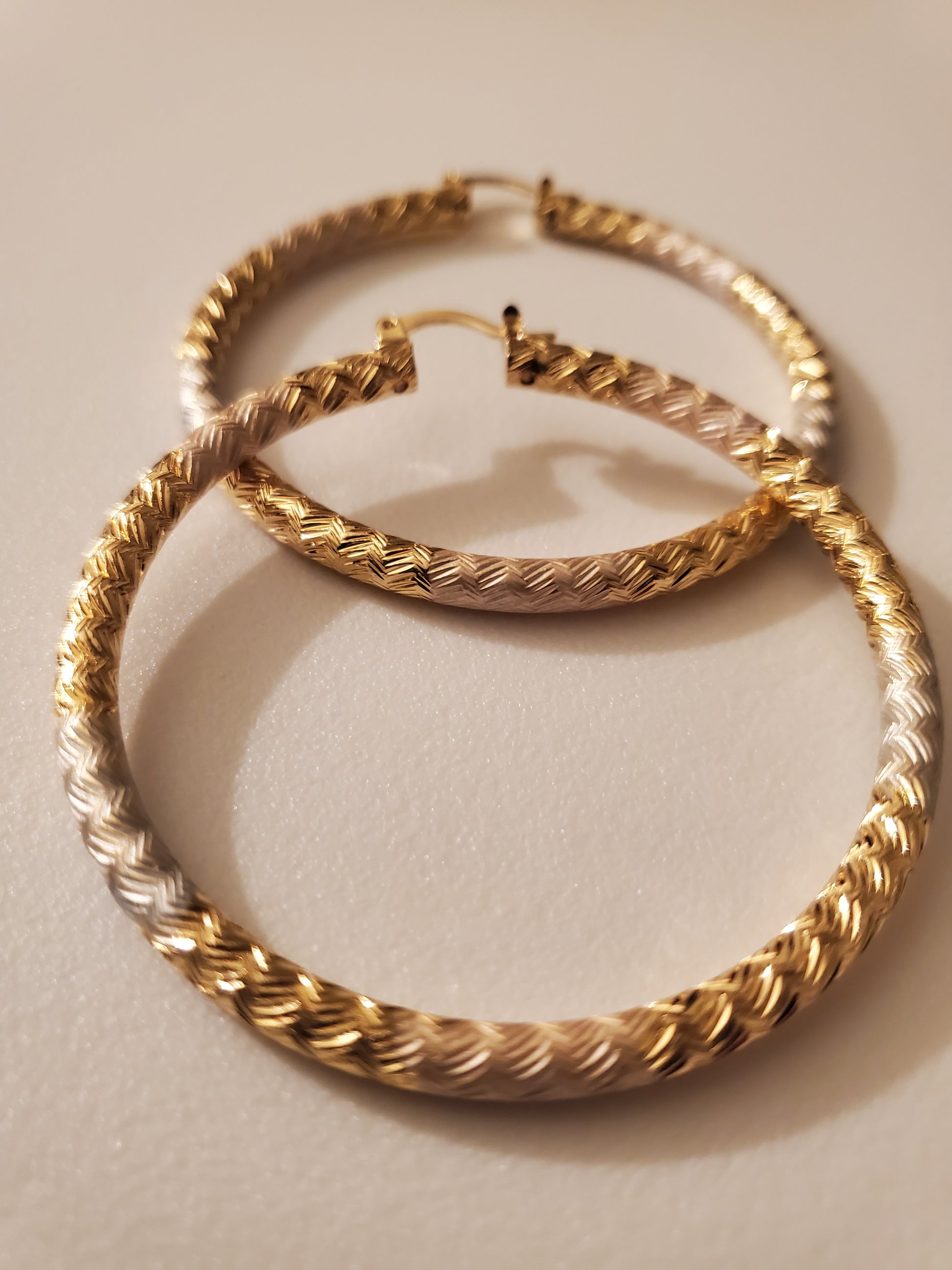 Two Toned Gold Plated Stainless steel Hoop Earrings