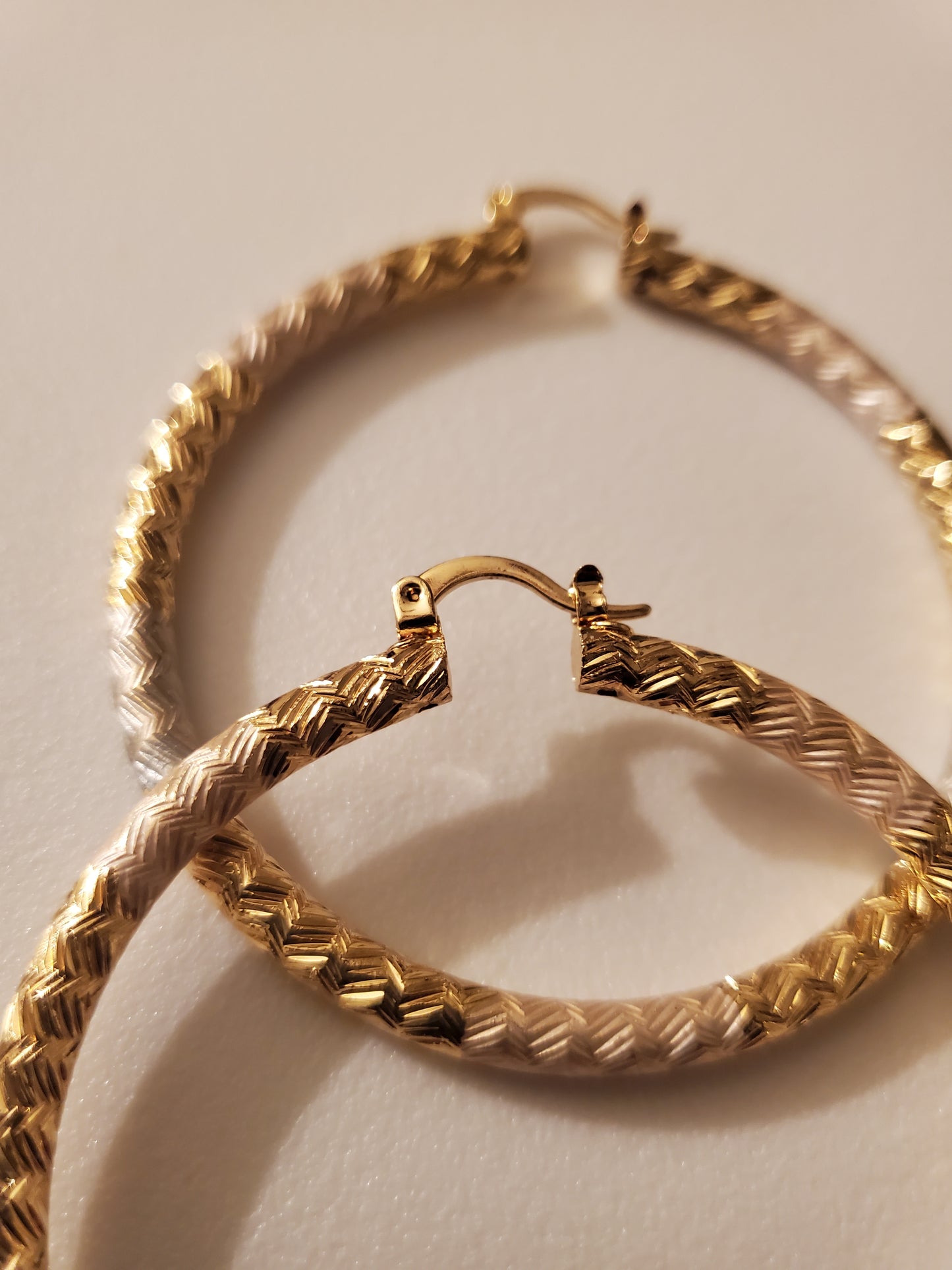 Two Toned Gold Plated Stainless steel Hoop Earrings