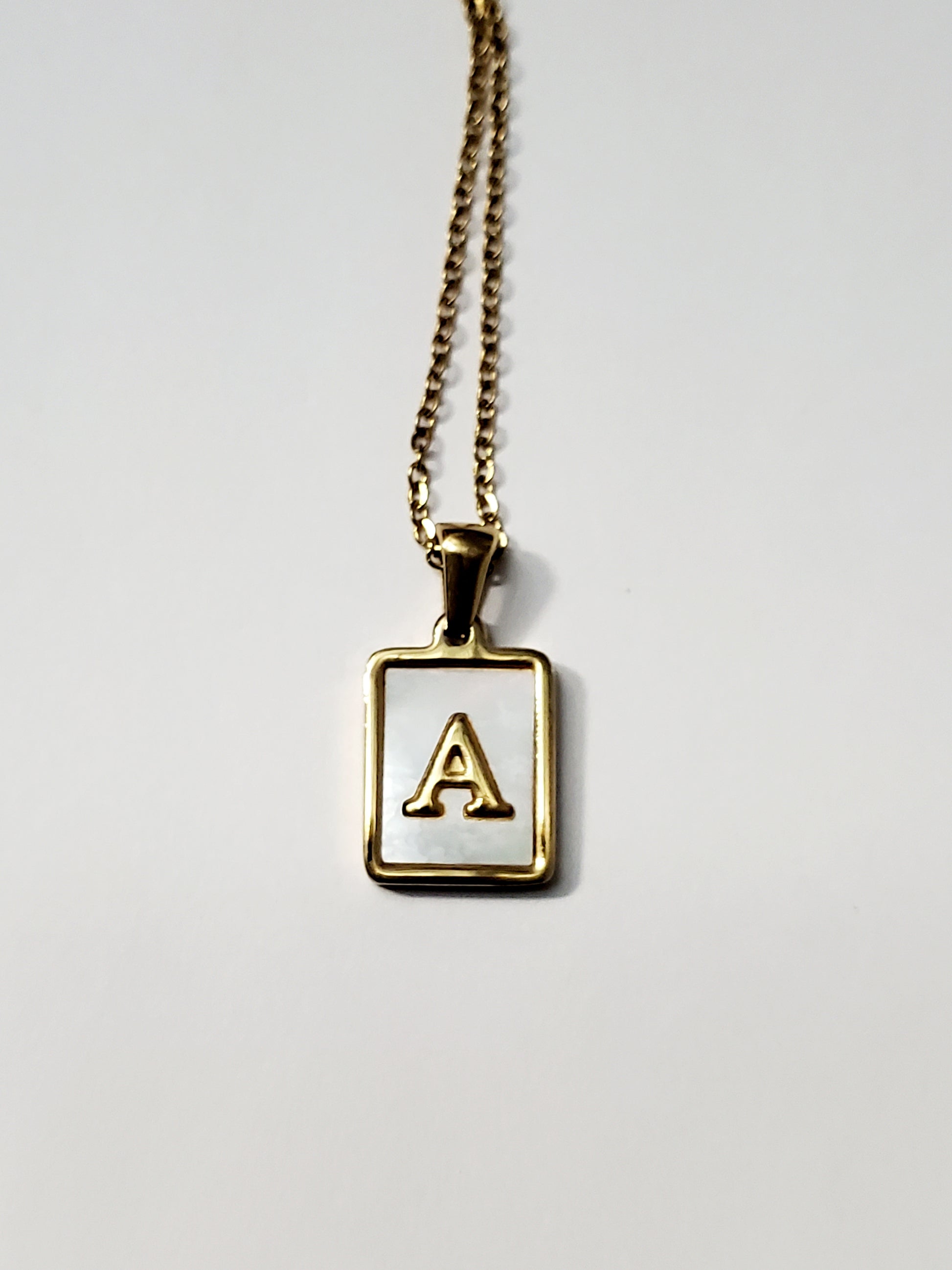 Gold Stainless steel Initial Necklace