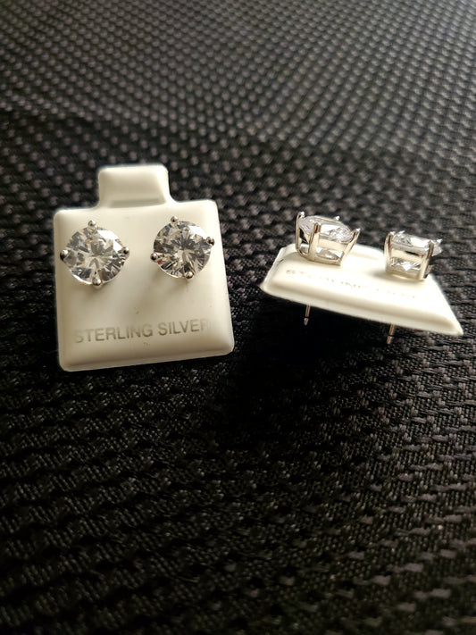 8mm CZ Stud Earrings